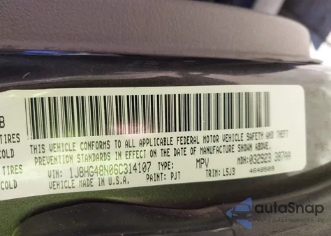 2006 Jeep Commander z USA, uszkodzony, nr VIN 1J8HG48N06C314107